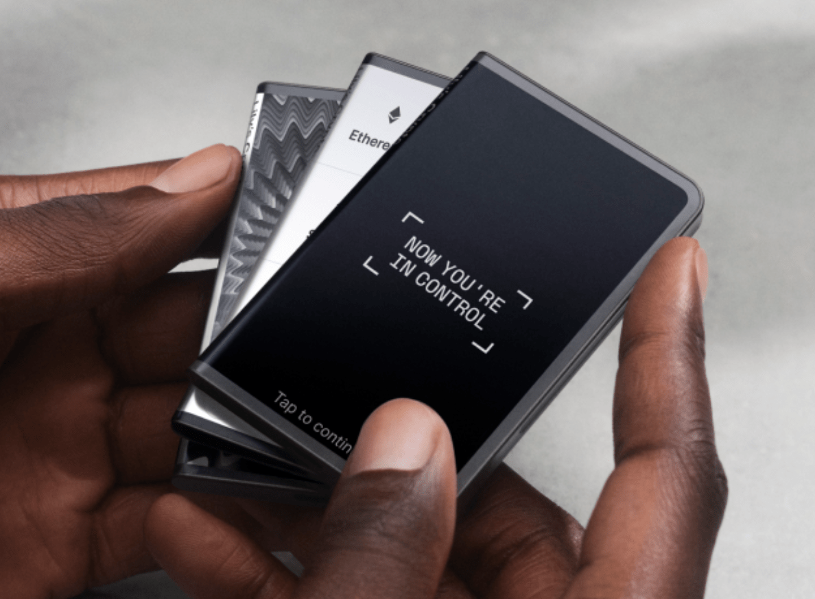 Ledger Stax in hands